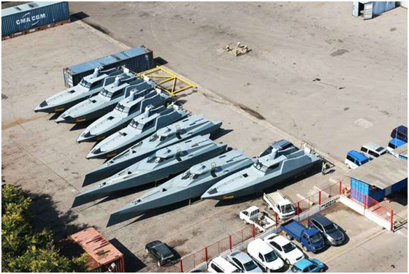 Eight speedboats belonging to the Mozambican state company Proindicus in Maputo on April 22, 2016. PHOTO | AFP