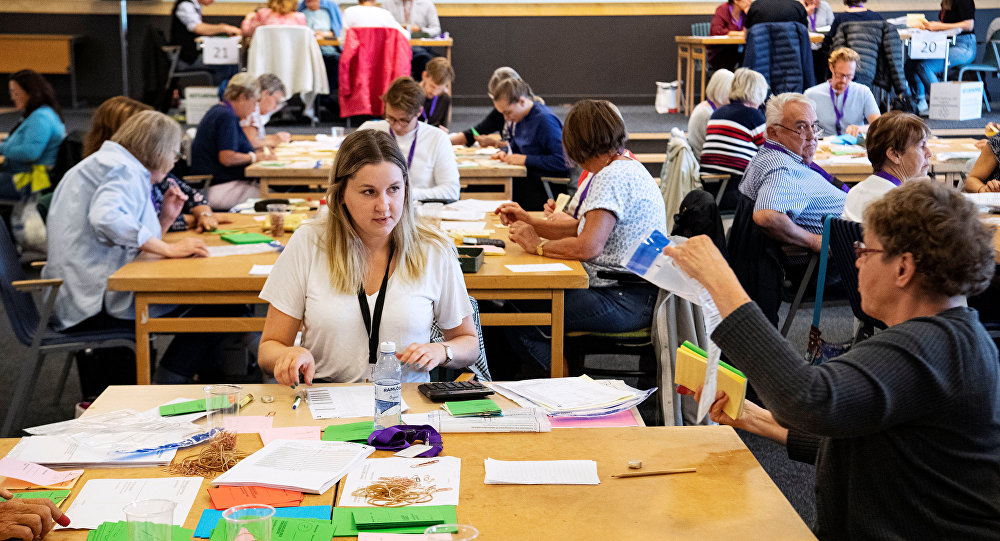 Vote counting at the Swedish General Election of September 2018