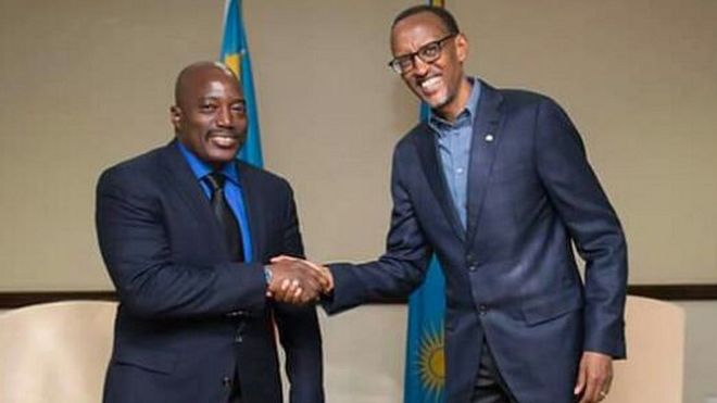 Presidents Joseph Kabila and Paul Kagame