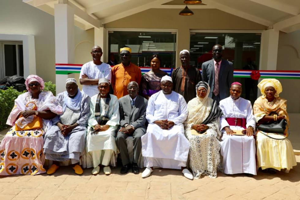 The Gambia’s president with members of the Truth, Reconciliation and Reparations Commission