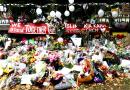 Flowers at the Christchurch attack scene